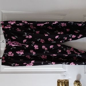 Cacique Black Floral Pajama Pants 14/16